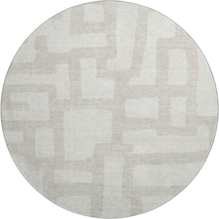 Piper Looms Mayfield Lines AMF903 Ivory Machine Washable Area Rug Round Main Image