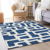 Piper Looms Mayfield Lines AMF903 Navy Machine Washable Area Rug Lifestyle Image Feature