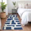 Piper Looms Mayfield Lines AMF903 Navy Machine Washable Area Rug Runner Lifestyle Image Feature