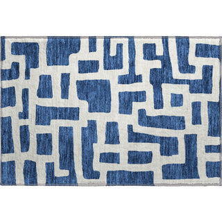 Piper Looms Mayfield Lines AMF903 Navy Machine Washable Area Rug Scatter Main Image