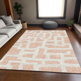 Piper Looms Mayfield Lines AMF903 Peach Machine Washable Area Rug Lifestyle Image Feature