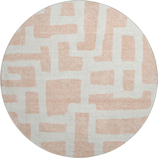 Piper Looms Mayfield Lines AMF903 Peach Machine Washable Area Rug Round Main Image