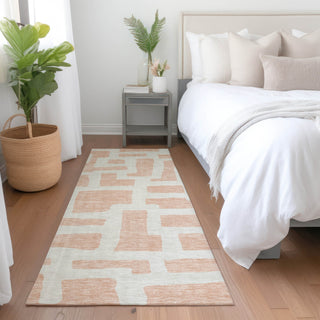 Piper Looms Mayfield Lines AMF903 Peach Machine Washable Area Rug Runner Lifestyle Image Feature