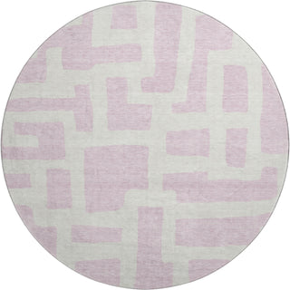 Piper Looms Mayfield Lines AMF903 Pink Machine Washable Area Rug Round Main Image