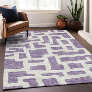 Piper Looms Mayfield Lines AMF903 Purple Machine Washable Area Rug Lifestyle Image Feature