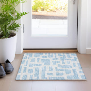 Piper Looms Mayfield Lines AMF903 Sky Machine Washable Area Rug Scatter Lifestyle Image Feature