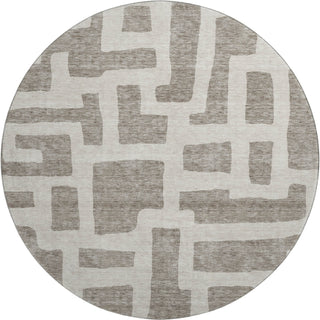 Piper Looms Mayfield Lines AMF903 Taupe Machine Washable Area Rug Round Main Image