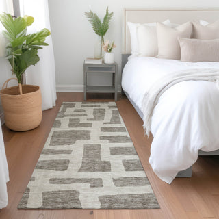 Piper Looms Mayfield Lines AMF903 Taupe Machine Washable Area Rug Runner Lifestyle Image Feature