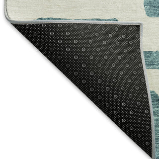 Piper Looms Mayfield Lines AMF903 Teal Machine Washable Area Rug Backing Image