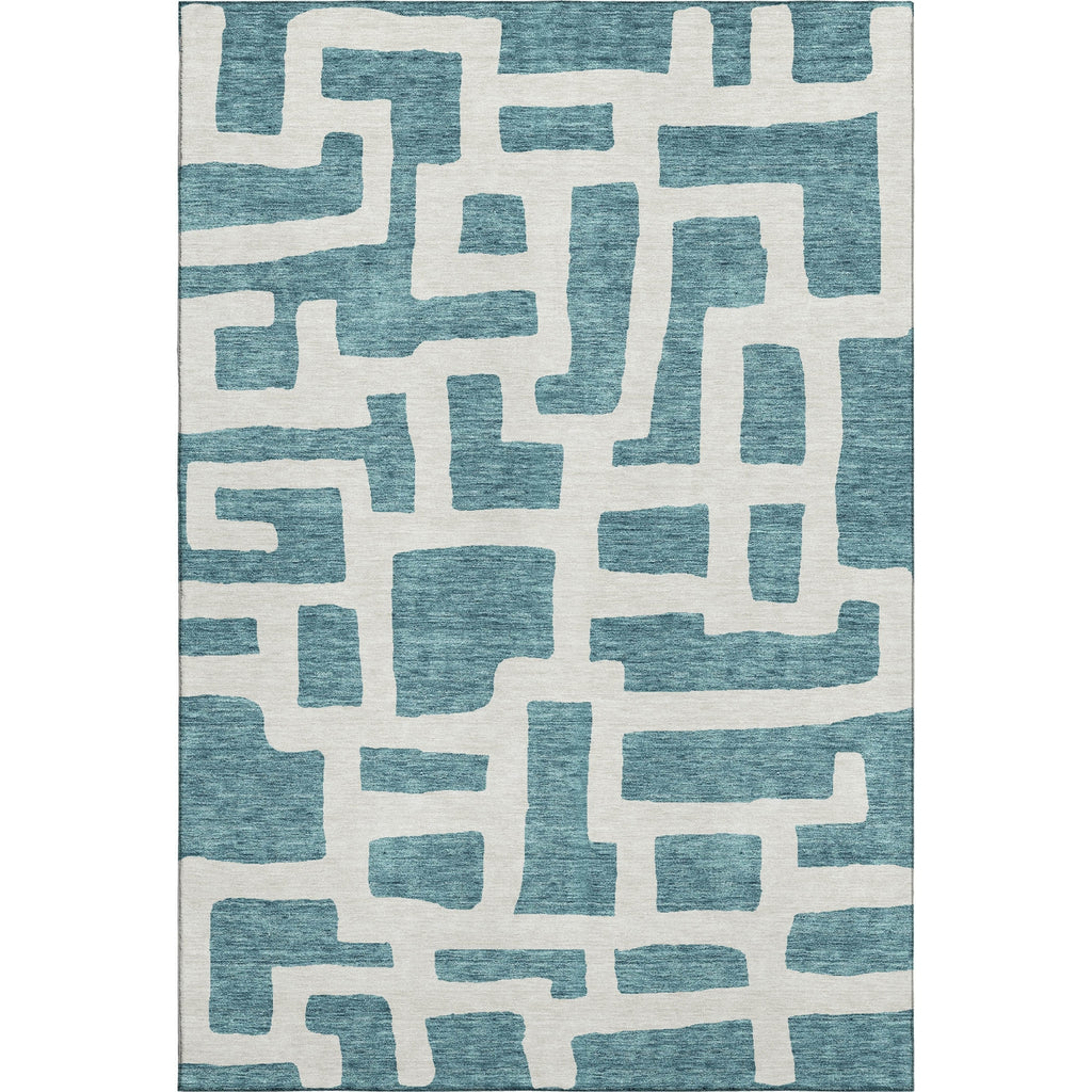 Piper Looms Mayfield Lines AMF903 Teal Machine Washable Area Rug main image