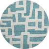 Piper Looms Mayfield Lines AMF903 Teal Machine Washable Area Rug Round Main Image