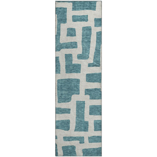 Piper Looms Mayfield Lines AMF903 Teal Machine Washable Area Rug Runner Main Image