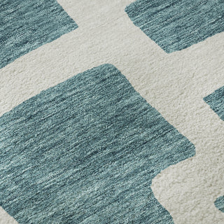 Piper Looms Mayfield Lines AMF903 Teal Machine Washable Area Rug Swatch Image