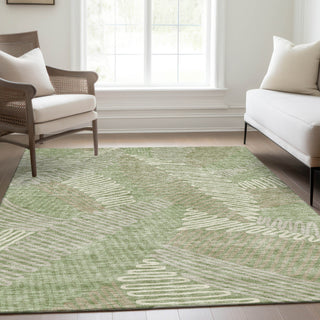 Piper Looms Mayfield Floral AMF904 Aloe Machine Washable Area Rug Lifestyle Image Feature
