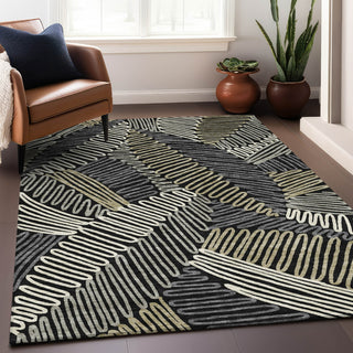 Piper Looms Mayfield Floral AMF904 Black Machine Washable Area Rug Lifestyle Image Feature