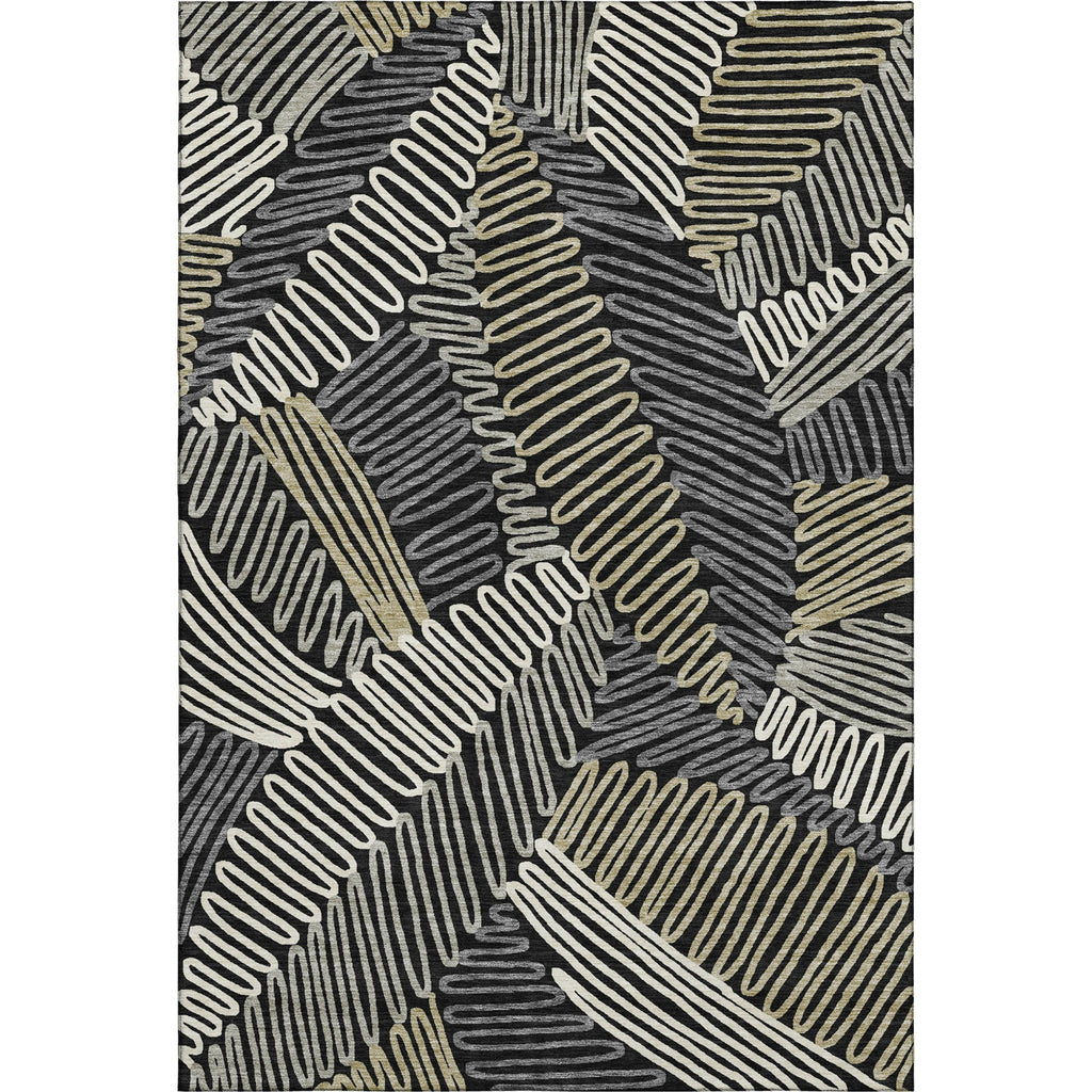 Piper Looms Mayfield Floral AMF904 Black Machine Washable Area Rug main image