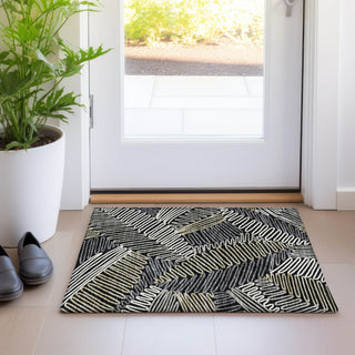 Piper Looms Mayfield Floral AMF904 Black Machine Washable Area Rug Scatter Lifestyle Image Feature