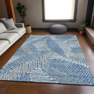 Piper Looms Mayfield Floral AMF904 Blue Machine Washable Area Rug Lifestyle Image Feature