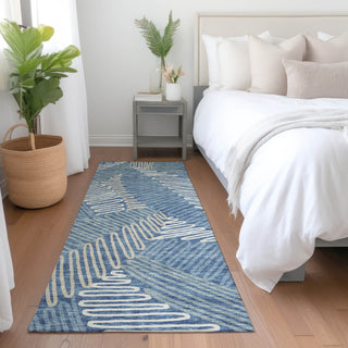 Piper Looms Mayfield Floral AMF904 Blue Machine Washable Area Rug Runner Lifestyle Image Feature