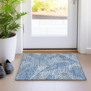 Piper Looms Mayfield Floral AMF904 Blue Machine Washable Area Rug Scatter Lifestyle Image Feature