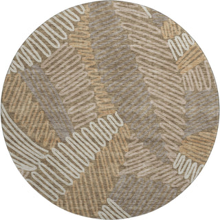 Piper Looms Mayfield Floral AMF904 Brown Machine Washable Area Rug Round Main Image