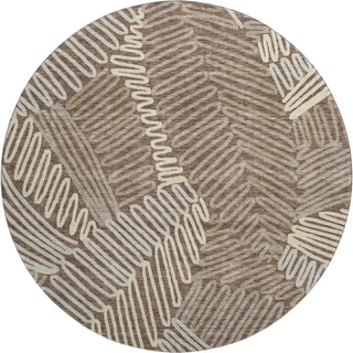 Piper Looms Mayfield Floral AMF904 Chocolate Machine Washable Area Rug Round Main Image