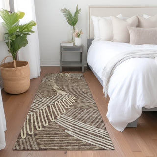 Piper Looms Mayfield Floral AMF904 Chocolate Machine Washable Area Rug Runner Lifestyle Image Feature