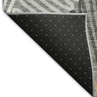 Piper Looms Mayfield Floral AMF904 Gray Machine Washable Area Rug Backing Image