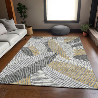 Piper Looms Mayfield Floral AMF904 Gray Machine Washable Area Rug Lifestyle Image Feature