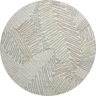 Piper Looms Mayfield Floral AMF904 Ivory Machine Washable Area Rug Round Main Image