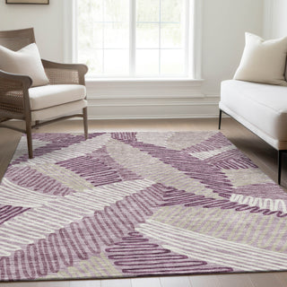 Piper Looms Mayfield Floral AMF904 Lavender Machine Washable Area Rug Lifestyle Image Feature
