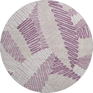 Piper Looms Mayfield Floral AMF904 Lavender Machine Washable Area Rug Round Main Image