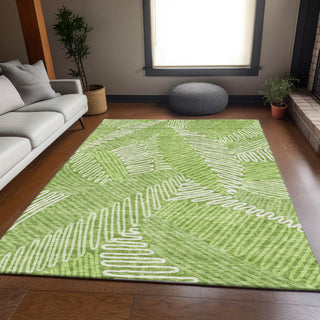 Piper Looms Mayfield Floral AMF904 Lime Machine Washable Area Rug Lifestyle Image Feature