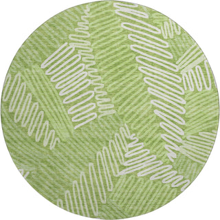 Piper Looms Mayfield Floral AMF904 Lime Machine Washable Area Rug Round Main Image