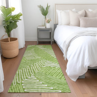 Piper Looms Mayfield Floral AMF904 Lime Machine Washable Area Rug Runner Lifestyle Image Feature