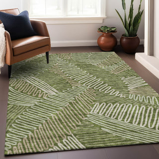 Piper Looms Mayfield Floral AMF904 Olive Machine Washable Area Rug Lifestyle Image Feature