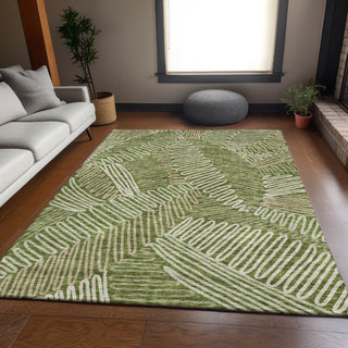 Piper Looms Mayfield Floral AMF904 Olive Machine Washable Area Rug Lifestyle Image Feature
