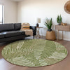 Piper Looms Mayfield Floral AMF904 Olive Machine Washable Area Rug Round Lifestyle Image Feature