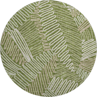 Piper Looms Mayfield Floral AMF904 Olive Machine Washable Area Rug Round Main Image
