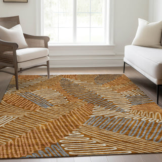 Piper Looms Mayfield Floral AMF904 Paprika Machine Washable Area Rug Lifestyle Image Feature