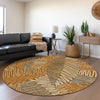 Piper Looms Mayfield Floral AMF904 Paprika Machine Washable Area Rug Round Lifestyle Image Feature
