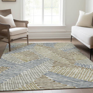 Piper Looms Mayfield Floral AMF904 Taupe Machine Washable Area Rug Lifestyle Image Feature