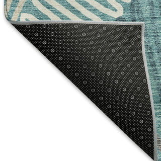 Piper Looms Mayfield Floral AMF904 Teal Machine Washable Area Rug Backing Image
