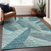 Piper Looms Mayfield Floral AMF904 Teal Machine Washable Area Rug Lifestyle Image Feature