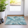 Piper Looms Mayfield Floral AMF904 Teal Machine Washable Area Rug Scatter Lifestyle Image Feature