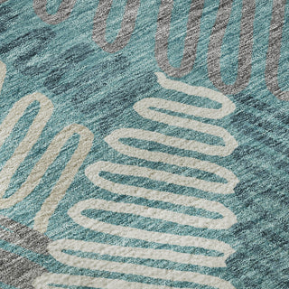 Piper Looms Mayfield Floral AMF904 Teal Machine Washable Area Rug Swatch Image