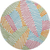 Piper Looms Mayfield Floral AMF904 White Machine Washable Area Rug Round Main Image