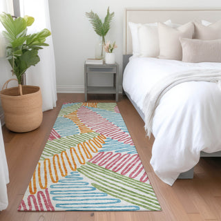 Piper Looms Mayfield Floral AMF904 White Machine Washable Area Rug Runner Lifestyle Image Feature