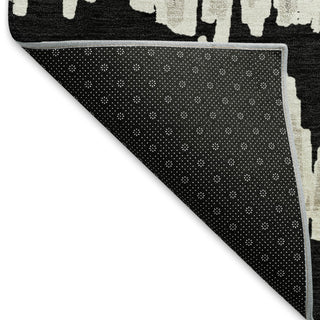 Piper Looms Mayfield Stripes AMF905 Black Machine Washable Area Rug Backing Image