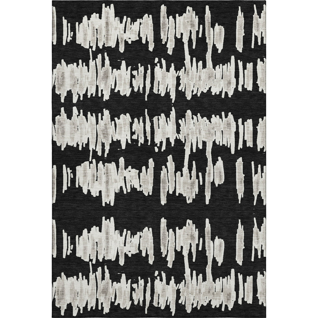 Piper Looms Mayfield Stripes AMF905 Black Machine Washable Area Rug main image